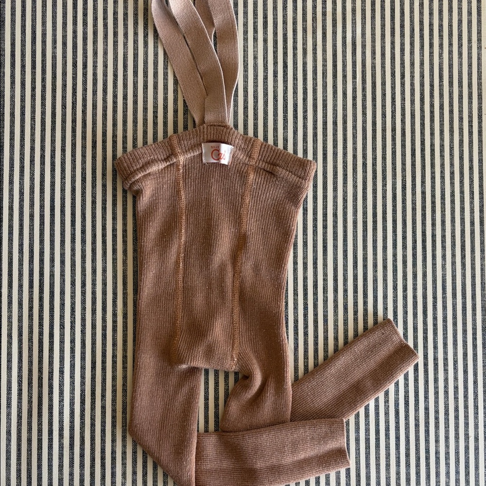 Silly Silas Brown Knit Suspender Tights